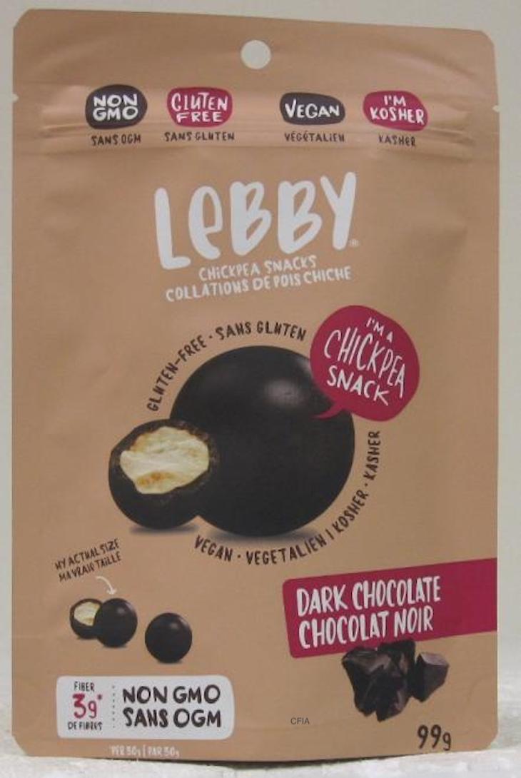 Lebby Dark Chocolate Chickpeas Recalled For Undeclared Milk 