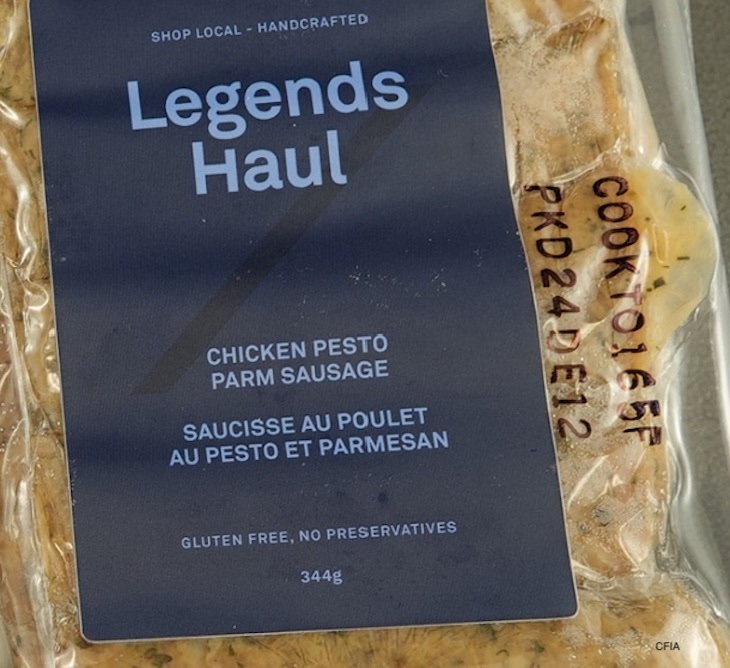 Legends Haul Chicken Pesto Parm Sausage Recalled For Wheat