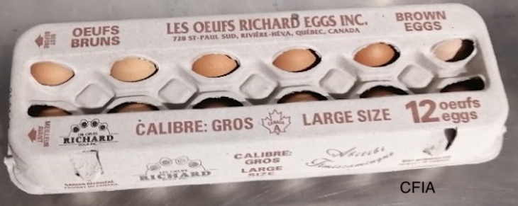 Les Œufs Richard and Nutri Eggs Recalled in Canada For Salmonella