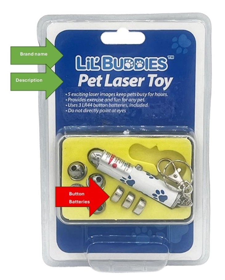 Lil' Buddies Pet Laser Toys Recalled For Battery Ingestion Hazard.