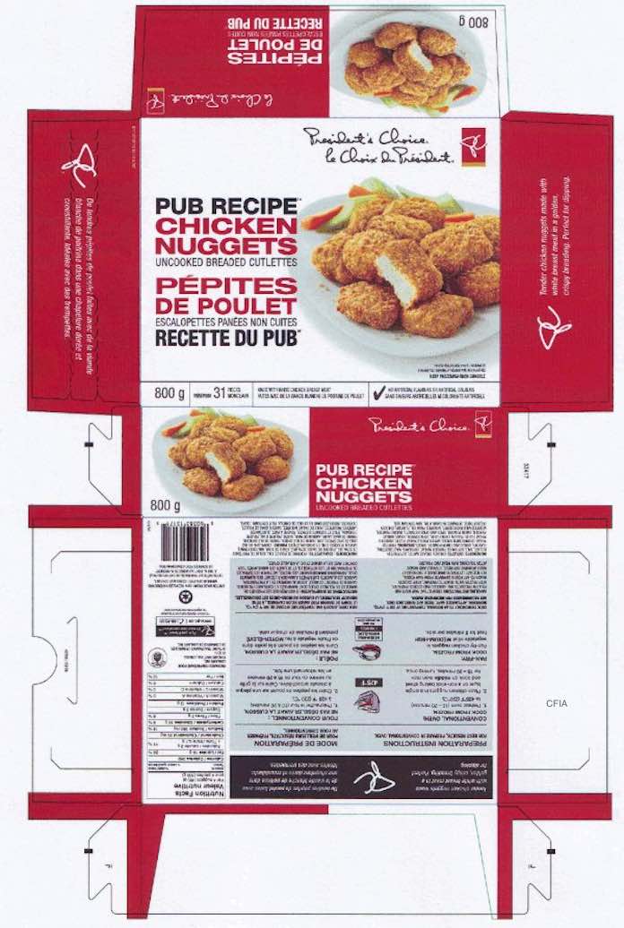 Loblaw Pub Recipe Chicken Nugget Salmonella Recall