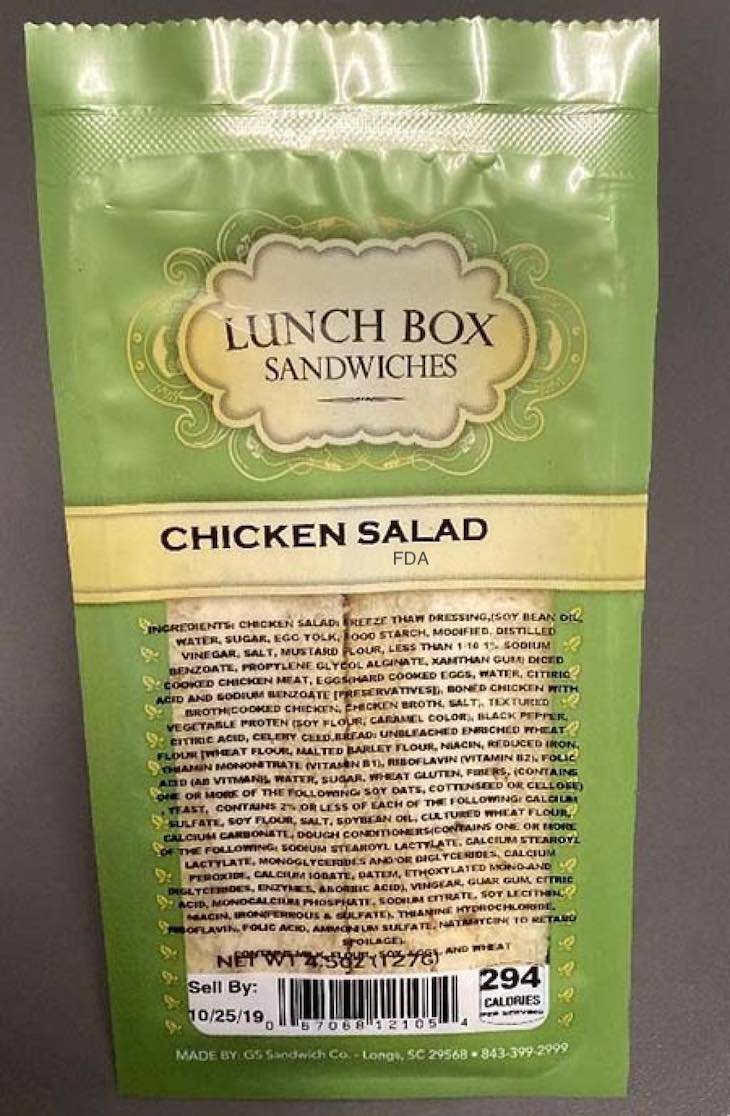 Lunch Box Chicken Sandwiches Recalled For Listeria