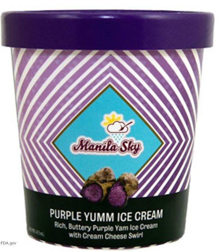 Manila Sky Purple Yumm Ice Cream Listeria