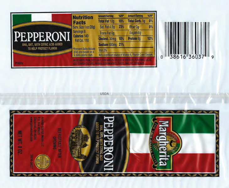 Margherita Meats Pepperoni Recalled For Possible Bacillus Cereus