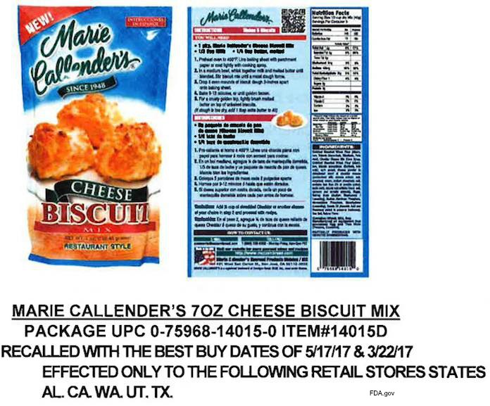 Marie Callender's Biscuit Mix E. coli O121 Recall