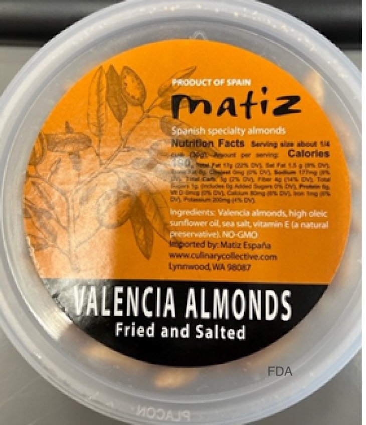 Matiz Valencia Almonds Recalled For Undeclared Peanuts