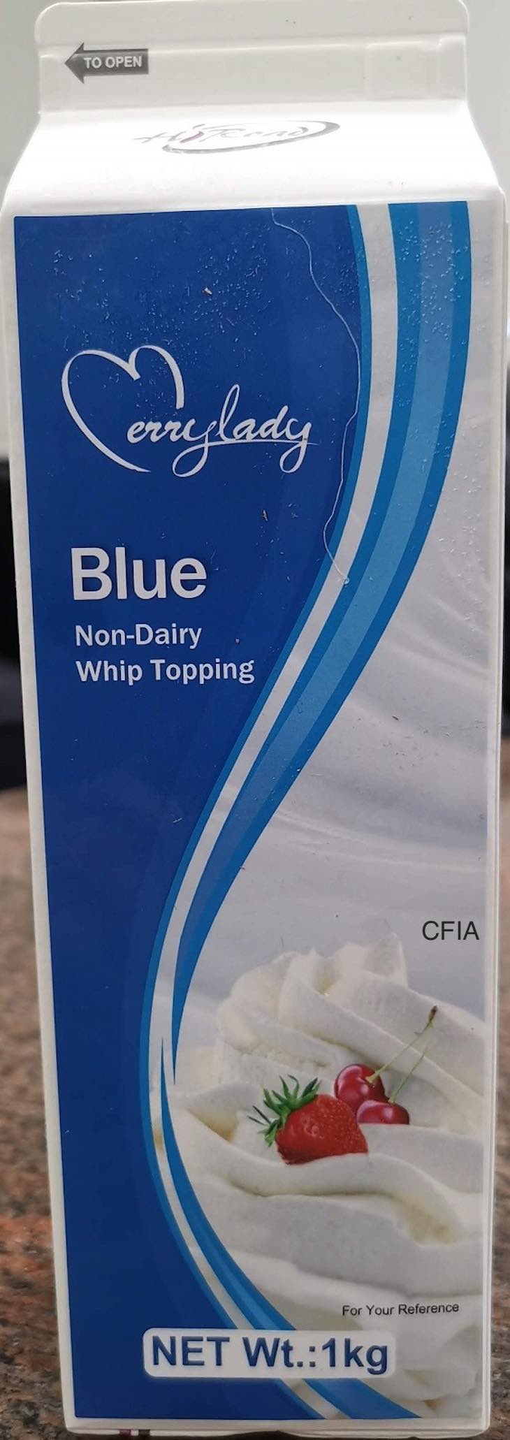 Merrylady Blue Non-Dairy Whip Topping Recalled For Allergen