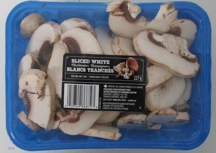 Metro Brands Sliced White Mushrooms Recalled For Possible Listeria
