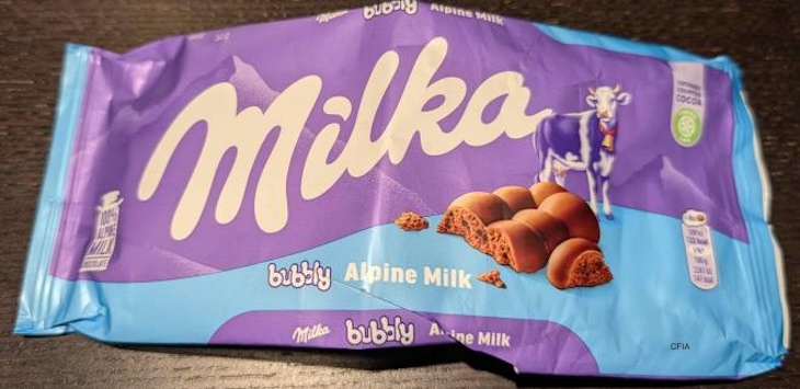 Milk Bubbly Alpine Milk Chocolat Recalled in Canada For Hazelnuts