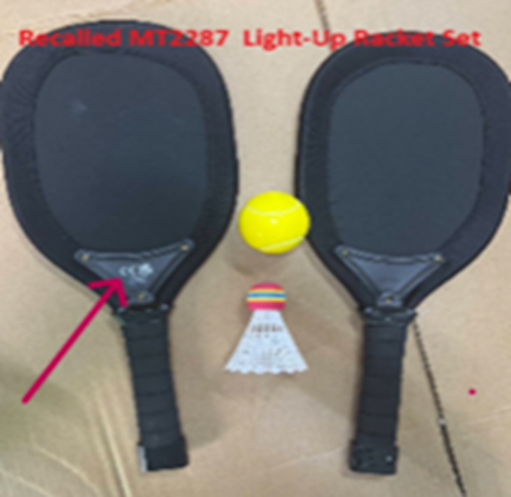 Misco Light Up Racket Sets Recalled For Battery Ingestion Hazard