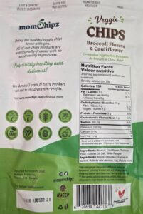 Momchipz Veggie Chips Broccoli & Cauliflower Recalled For Gluten