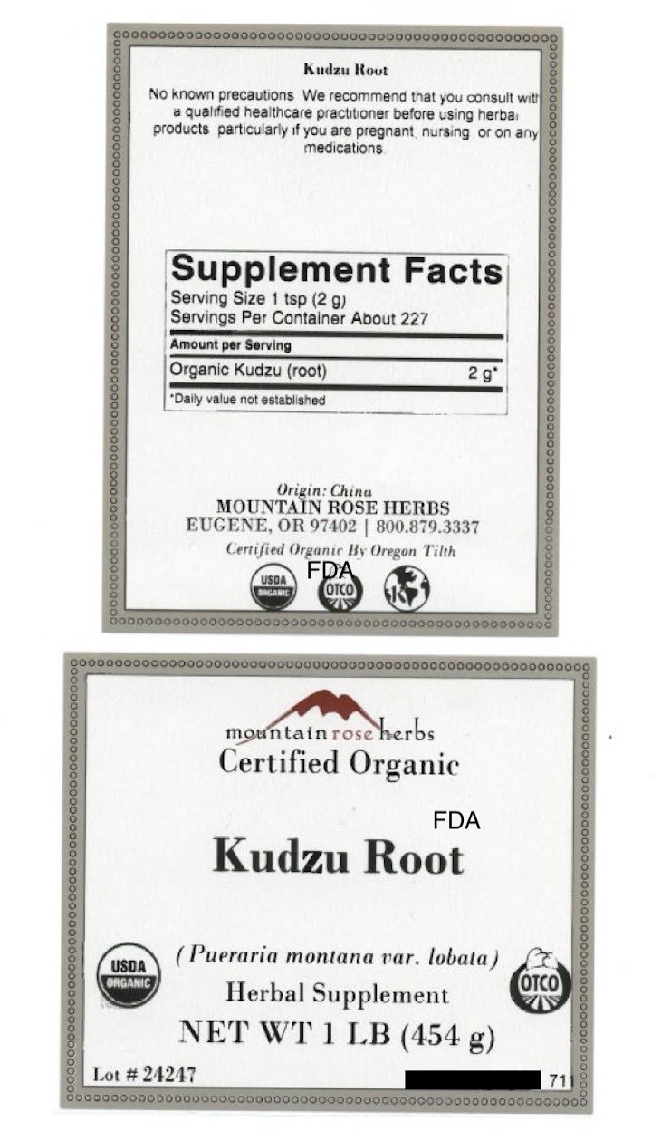Mountain Rose Herbs Kudzu Root Recalled For Possible Salmonella