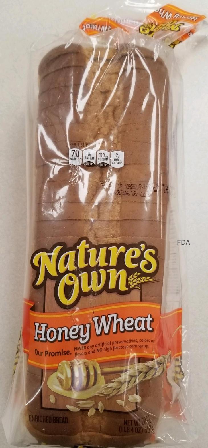 Nature's Own Honey Wheat Bread Recalled For Undeclared Milk