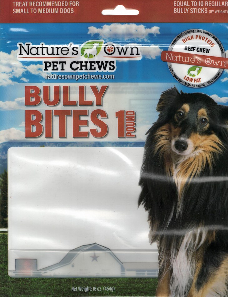 Nature's Own Pet Chews Bully Bites Recalled For Salmonella