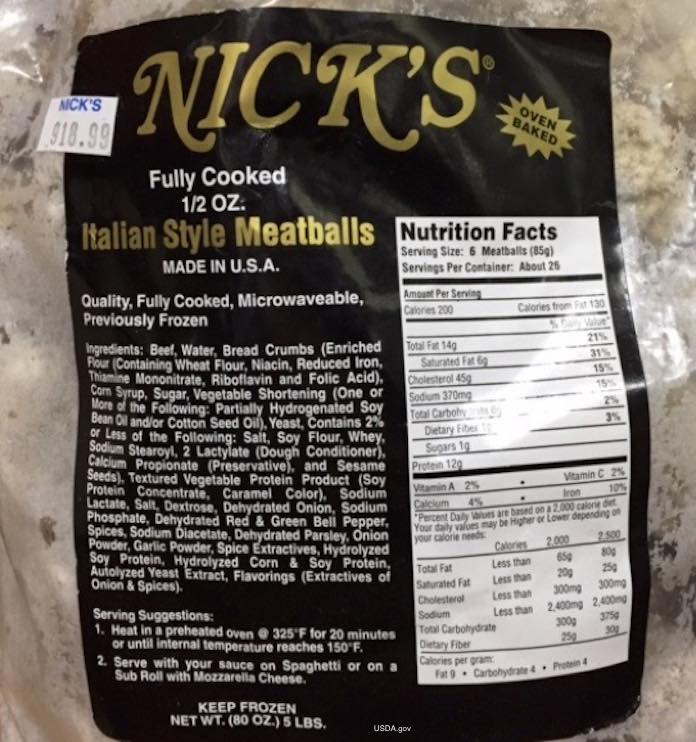 Nick's Meatball Recall