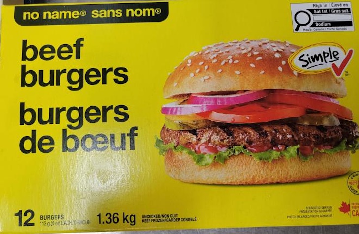 No Name Beef Burgers Recalled in Canada For E. coli O157:H7