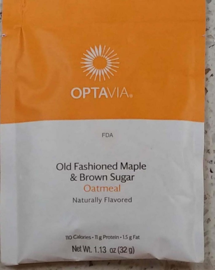 OPTAVIA Old Fashioned Maple & Brown Sugar Oatmeal Recalled