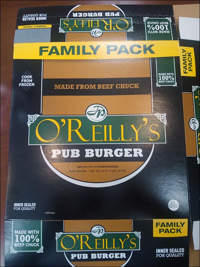 O'Reilly's Pub Burger Recall