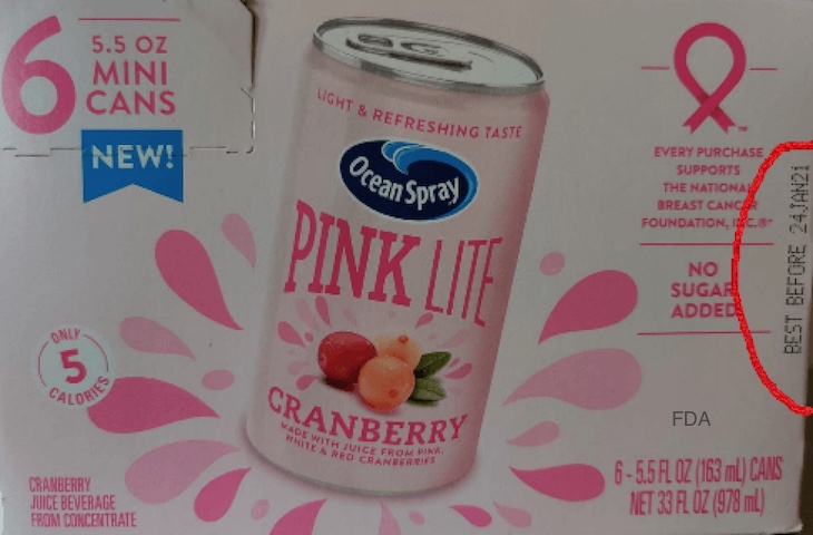 Ocean Spray Pink Lite Cranberry Juice Recalled For Undeclared Sulfites