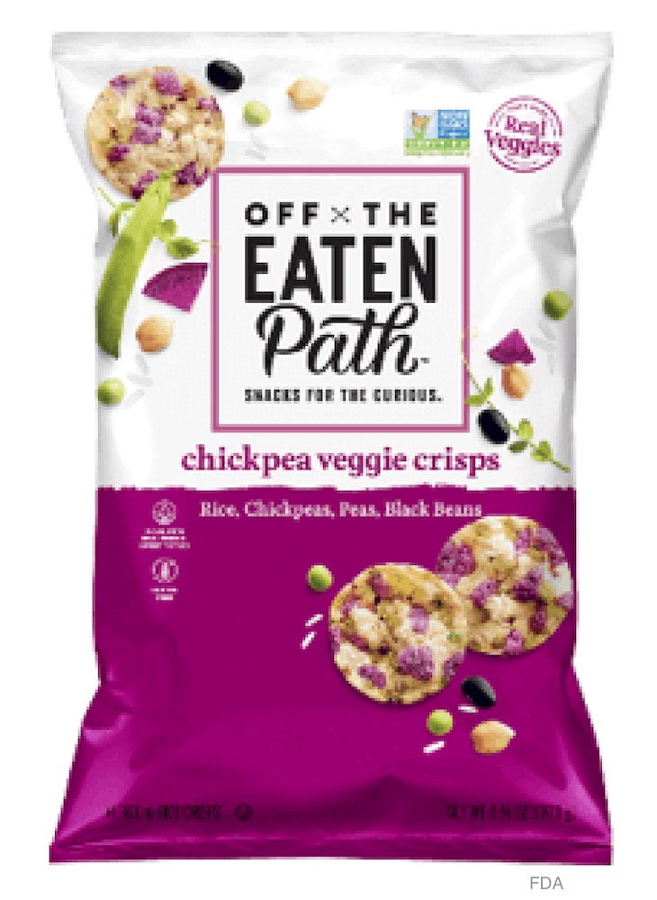 Off the Eaten Path Chickpea Veggie Crisps Recalled For Milk