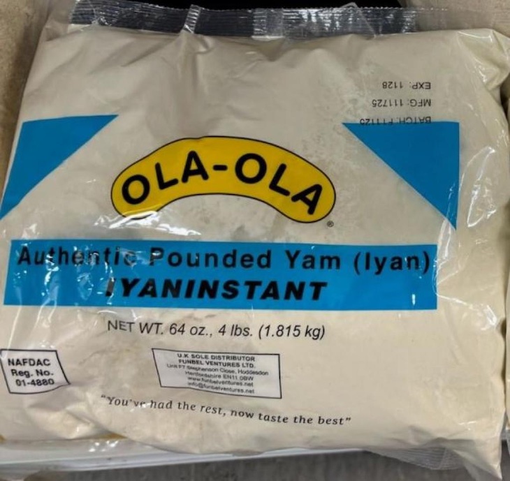 Ola-Ola Pounded Yam Recalled For Undeclared Milk