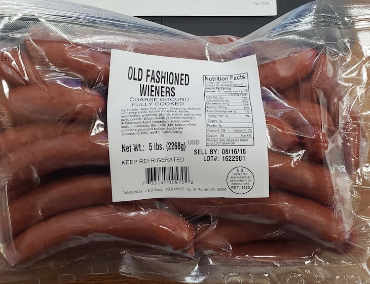 Old Fashioned Wieners by Cher-Make Recalled For Undeclared Milk