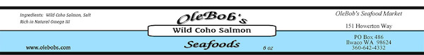 OB label wild coho salmon 6oz