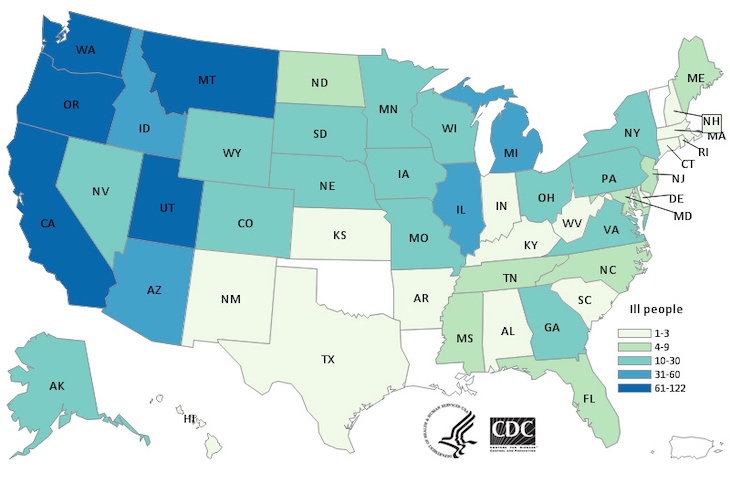 Onion Salmonella Newport Outbreak Has Now Sickened 1012 in 47 States