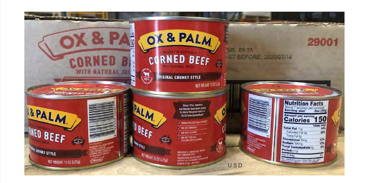 Ox & Palm Canned Corned Beef Recalled For Lack of Inspection