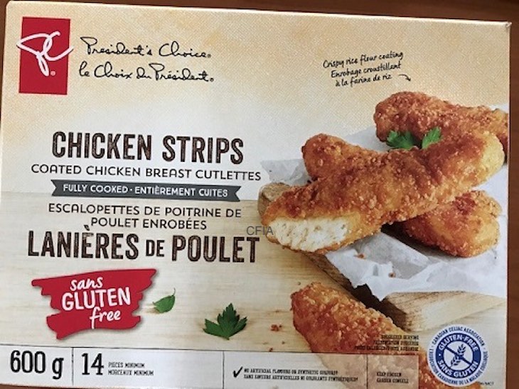 PC Gluten Free Chicken Strips Recalled in Canada For Undeclared Gluten