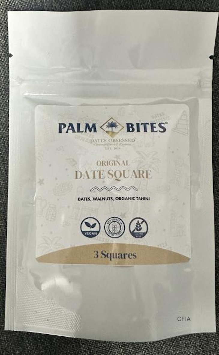 Palm Bites Date Squares Recalled in Canada For Salmonella