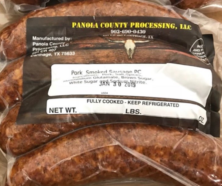 Panola Country Processing Sausage Recall