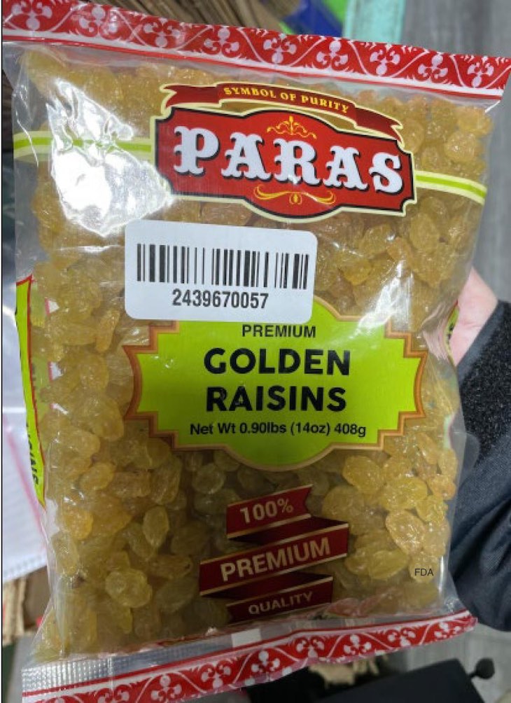 Paras Golden Raisins Recalled For Undeclared Sulfites