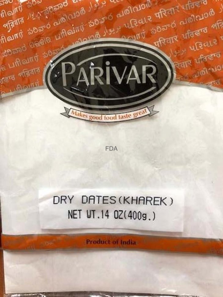 Parivar Dry Dates Recalled For High Sulfite Content