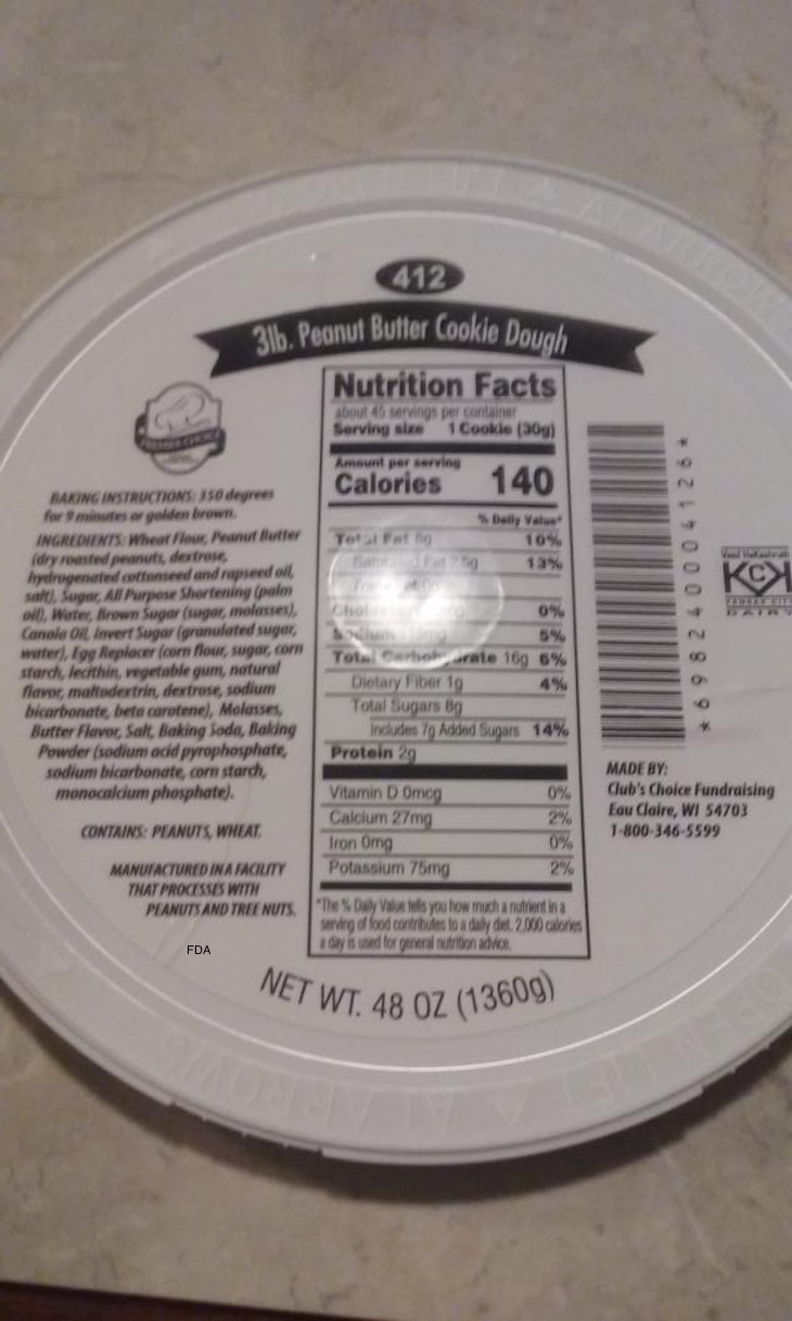 Choice Products Peanut Butter Cookie Dough Recalled For Undeclared Milk