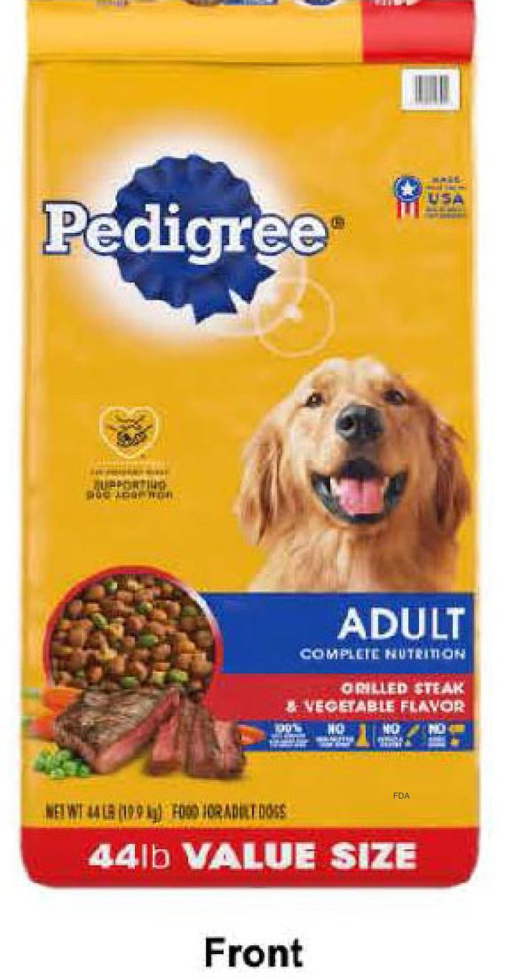 Pedigree Adult Grilled Steak & Vegetable Dry Dog Food Recalled