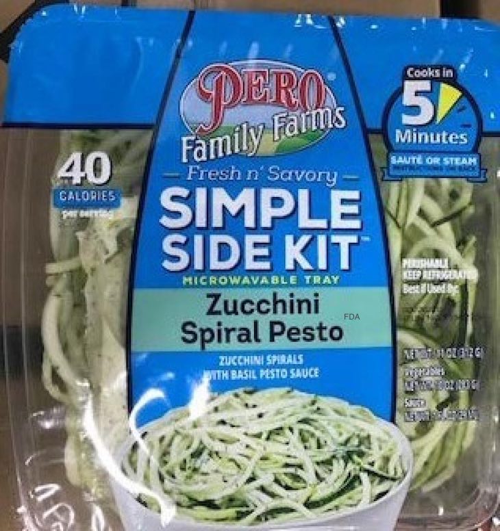Pero Family Farms Recalls Zucchini Spiral Pesto Kit For Allergens