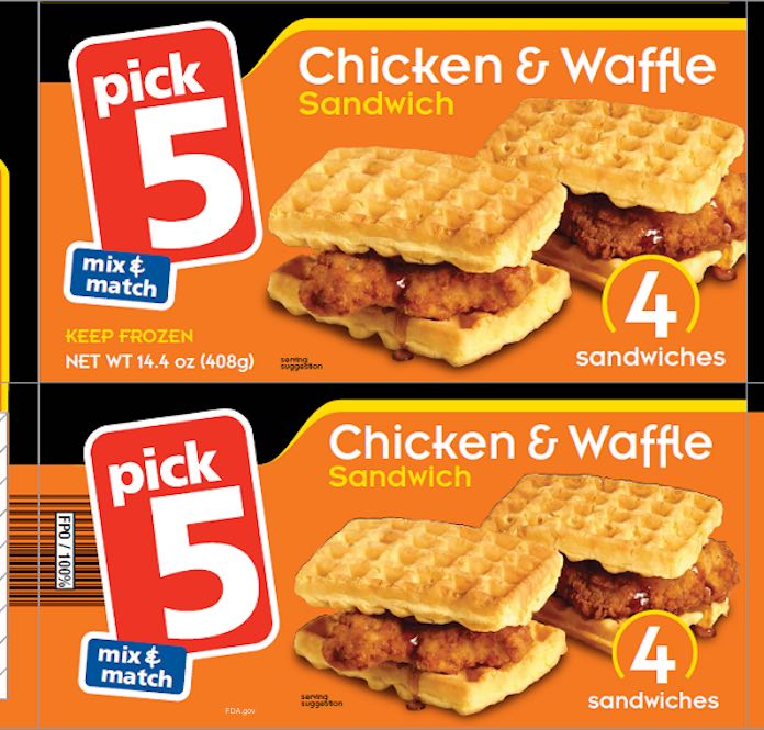 Pick 5 Chicken & Waffle Sandwich Listeria Recall