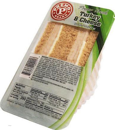Premo Brand Turkey & Cheese Wedge Sandwich Recall