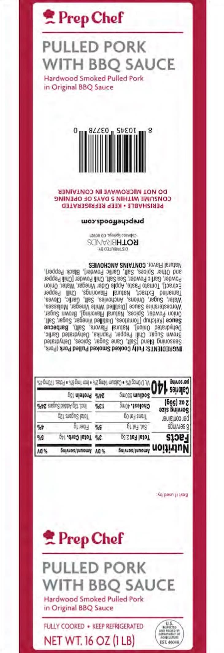Prep Chef Pulled Pork Recalled For Undeclared Soy, Fish, Eggs