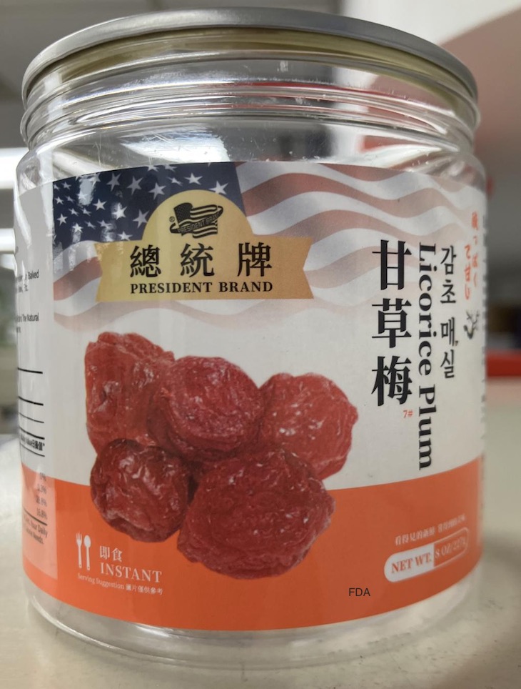 President Brand Licorice Plum Recalled For Sulfites and Color