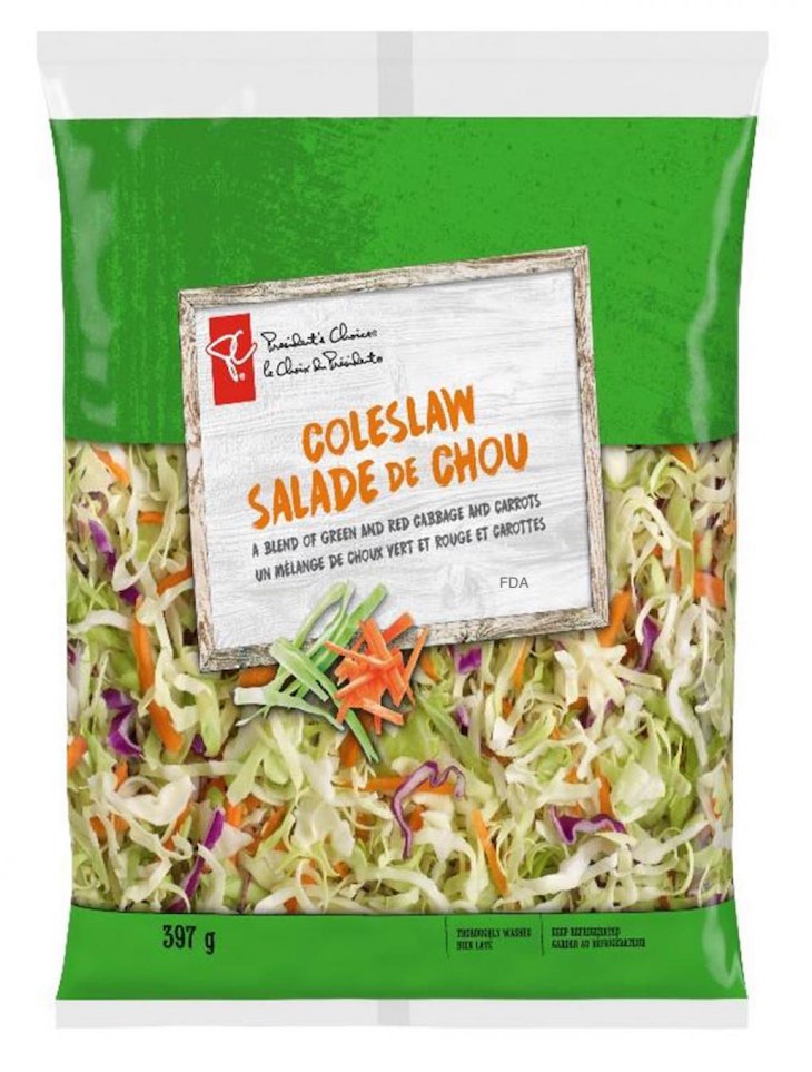 President's Choice Colorful Coleslaw Recalled For Possible Salmonella