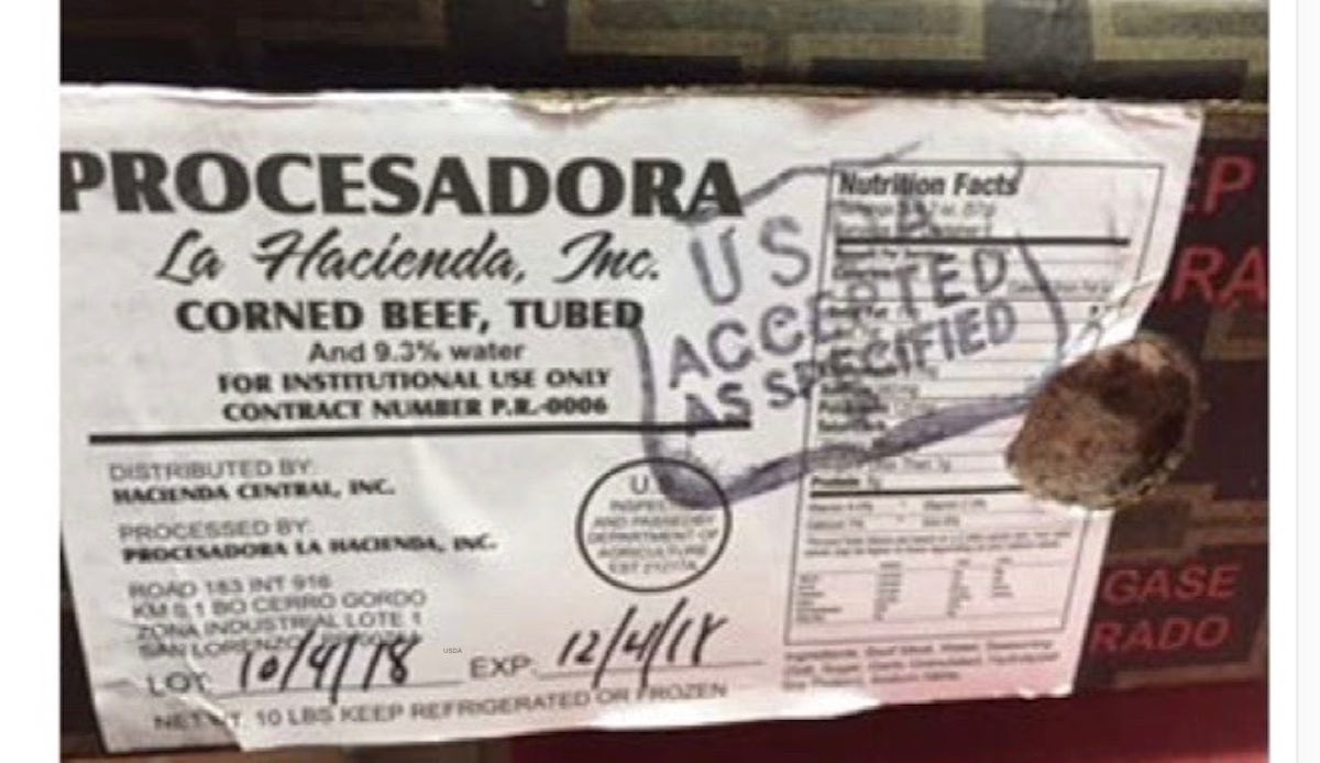 Procesadora La Hacienda Corned Beef Recall