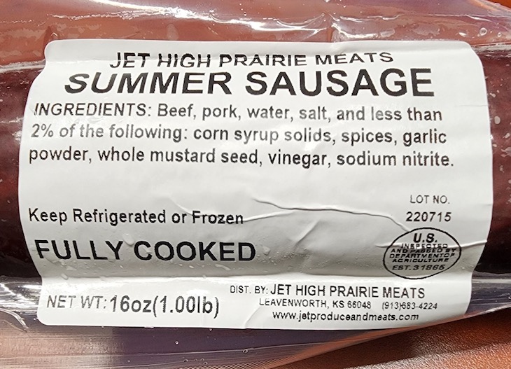 Public Health Alert For Jet High Summer Sausage For Foreign Material