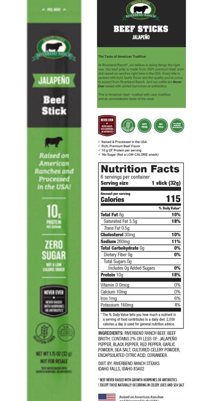Public Health Alert For Riverbend Beef Sticks For Plastic