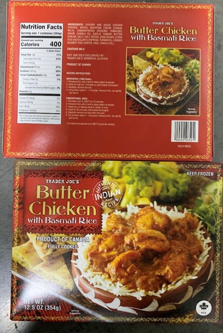 Public Health Alert For Trader Joes Butter Chicken For Lack of Inspection