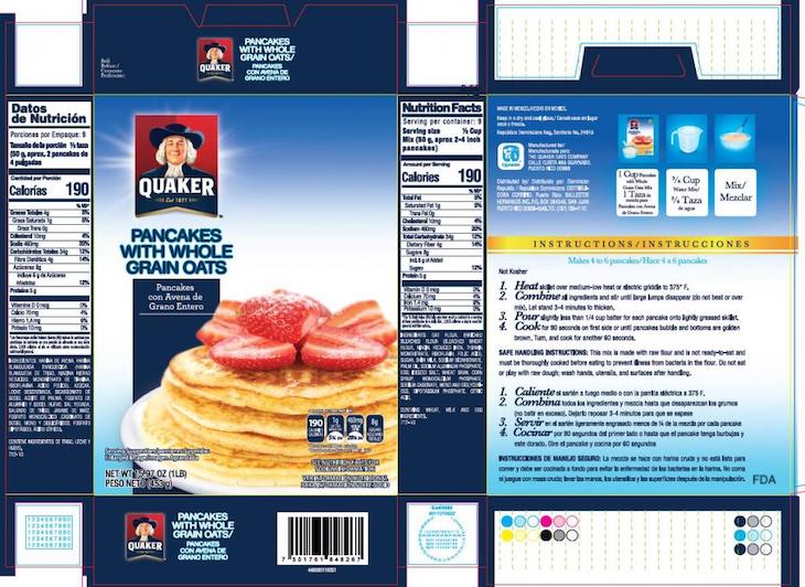 Quaker Pancake with Whole Grain Oats Mix Recalled For Soy