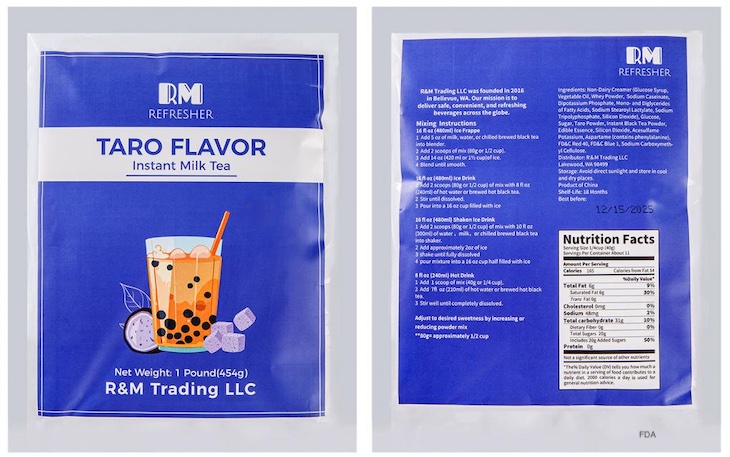 R&M Refresh Instant Milk Tea Powder Recalled For Milk
