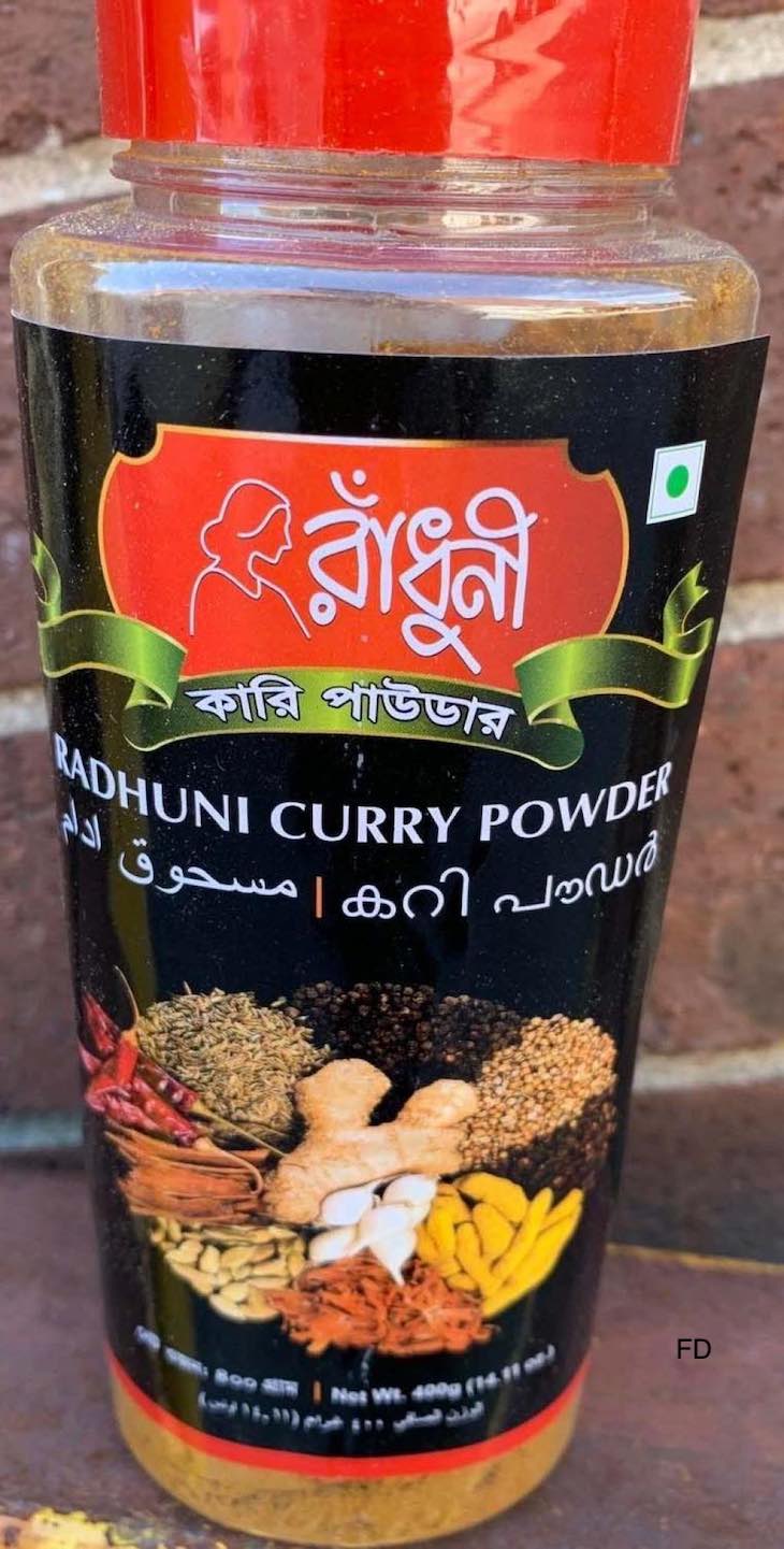Radhuni Curry Powder Recalled For Possible Salmonella Contamination