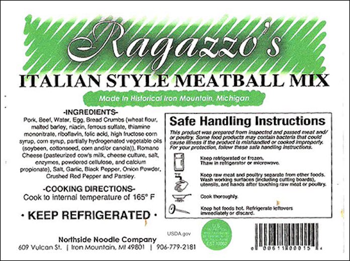 Ragazzos Meatball Mix Recall